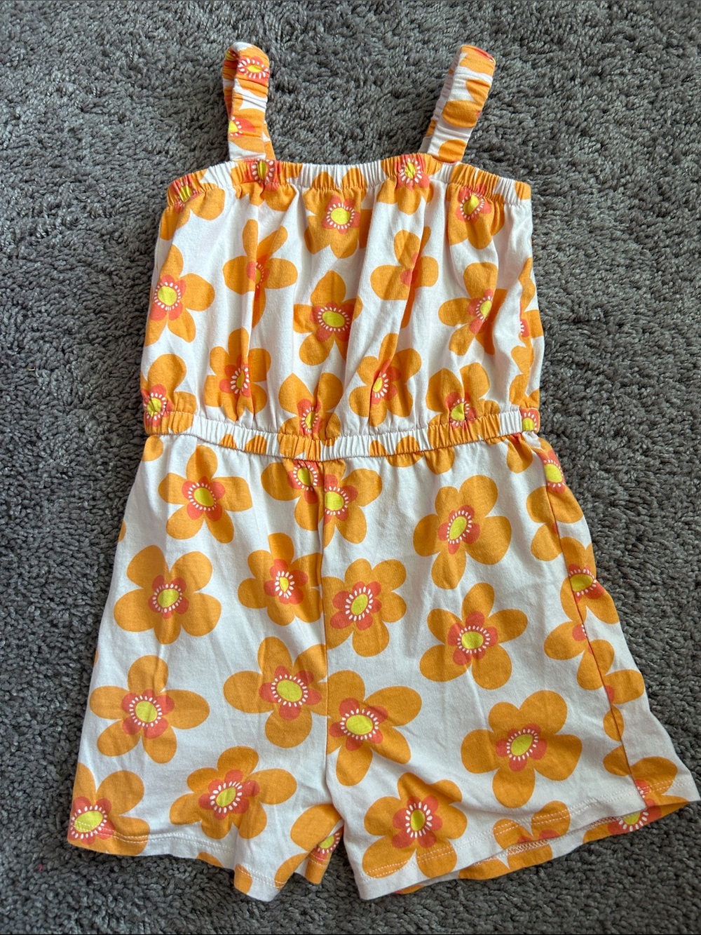 Old Navy Orange Floral Girls' Romper